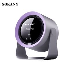 Quạt Để Bàn Màn Hình Kỹ Thuật Số SOKANY SKN - Quạt Turbine 100 Tốc Độ, Pin 4000mAh, Di Động Chất Lượng Cao