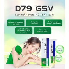 Kem Giảm Mụn, Ngừa Thâm D79 GSV Azelaic, Glycolic Acid Sử Dụng Cho Mẹ Bầu, Cho Con Bú - 15g