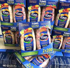 Viên Nhai Hỗ Trợ Tiêu Hóa Tums Extra 750mg USA - Giảm Đầy Hơi, Ợ Chua, Hương Vị Thoải Mái - 200 Viên