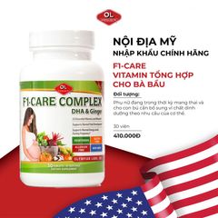 F1-Care Complex - Vitamin Tổng Hợp Chống Nghén Cho Bà Bầu, Hỗ Trợ Sức Khỏe Thai Kỳ, 30 Viên, Olympian Labs