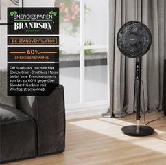 Quạt Đứng Brandson DC ECO - Giải Thưởng Thiết Kế 2024, Tiết Kiệm Năng Lượng 60%, Động Cơ Yên Tĩnh, 9 Mức Tốc Độ, Chế Độ ECO Thông Minh