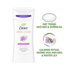 Lăn khử mùi nữ Dove Advance Waterlily & Sakura Blossom Hương Hoa Anh Đào Và Waterlily dạng sáp dưỡng ẩm không ố vàng