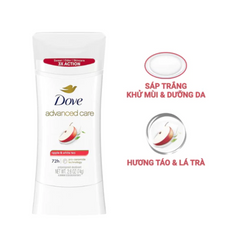 Lăn khử mùi nữ Dove Advance Apple & White Tea Hương Táo Dạng Sáp Dưỡng Ẩm Không Ố Vàng