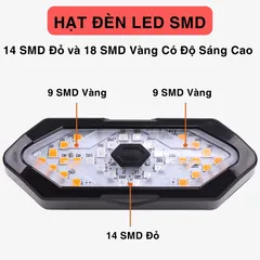 Đèn Xi Nhan Xe Đạp PÊ ĐAN LED Siêu Sáng Điều Khiển Không Dây Chống Nước IPX4 - Sạc USB Tiện Lợi Cho Người Đạp Xe