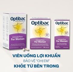Men vi sinh hỗ trợ sức khỏe phụ khoa Optibac Probiotics 90 viên - Cân bằng vi khuẩn vùng kín, giảm nguy cơ nhiễm trùng, hỗ trợ sức khỏe phụ nữ