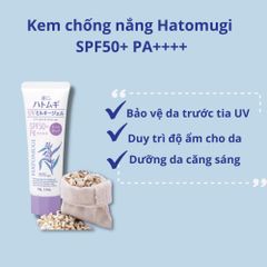 Kem Chống Nắng Nâng Tông Da Hatomugi Nhập Khẩu Nhật Bản - Bảo Vệ Tốt, Giúp Da Tươi Sáng, Hỗ Trợ Chăm Sóc Da Tự Nhiên