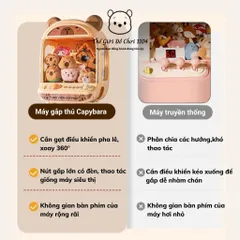 Máy Gắp Thú Capybara 652E - Kích Thước Lớn, Cần Gạt Tay, Âm Thanh Sống Động