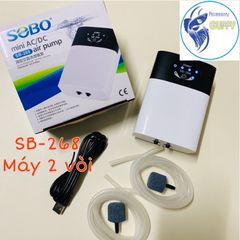 Máy Sủi Oxy Tích Điện SOBO 168 1 Vòi và SOBO 268 2 Vòi - Tăng Cường Oxy Cho Bể Cá, Thoáng Khí Nước, Phù Hợp Với Thủy Sinh