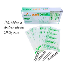 Lancet Chích Mụn Greetmed Hộp 200 Chiếc - Thiết Kế An Toàn, Đầu Nhọn Giúp Giảm Đau - Sản Phẩm Y Tế Tiêu Chuẩn