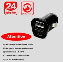 Củ sạc xe hơi ô tô Remax 1 cổng USB 2.1A nhỏ gọn cao cấp