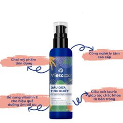 Dầu Dừa Tinh Khiết Vietcoco 130ml - Dưỡng Da, Tẩy Trang, Dưỡng Tóc, Giàu Vitamin E, Mỹ Phẩm Tự Nhiên Đa Năng