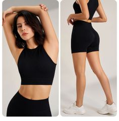 Bộ Đùi Yoga Nữ Dệt Kim Áo Mút Lót Đúc Liền Quần Đùi Co Giãn Tốt - Đồ Tập Gym Nhanh Khô, Thời Trang Dành Cho Phụ Nữ