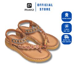 Giày Sandal Nữ Đính Hoa - Dép Xỏ Ngón Quai Chéo 3.5cm Êm Ái, Thời Trang Dễ Phối Đồ, Phù Hợp Đi Học, Đi Làm, Dạo Phố