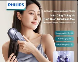 Lược Massage Phun Tinh Dầu Philips 1511 - Cung Cấp Sự Thư Giãn Da Đầu, Giảm Căng Thẳng, Dưỡng Tóc Khỏe Mạnh, Thiết Kế Nhỏ Gọn Dễ Dàng Vệ Sinh