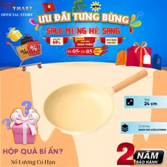Chảo Phủ Gốm Chống Dính Haatz - Made In Korea Size 24cm -  9 Lớp Đúc Nguyên Khối - Bảo Hành 2 Năm