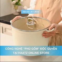 Nồi Phủ Gốm Đáy Từ 28cm Haatz - Made In Korea, Dùng Mọi Loại Bếp - Bảo Hành 2 Năm