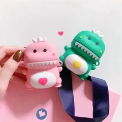 Vỏ Bọc Silicon Dẻo AirPods 1 2 - Khủng Long Trái Tim Siêu Cute - Case Tai Nghe Độc Đáo và Chất Lượng Cao