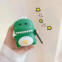 Vỏ Bọc Silicon Dẻo AirPods 1 2 - Khủng Long Trái Tim Siêu Cute - Case Tai Nghe Độc Đáo và Chất Lượng Cao