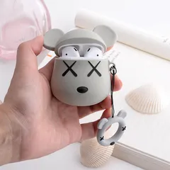 Vỏ Bọc Tai Nghe Không Dây Gấu Mắt X Kaws cho Airpods 1 2 - Bao Silicon Cao Cấp, Thiết Kế Tinh Tế, Phụ Kiện Thời Trang