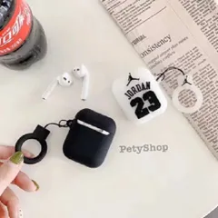 Vỏ Bọc Airpods 1 2 Jordan 23 Đen - Bao Silicon Mềm Chống Trầy Cho Hộp Sạc Tai Nghe Airpods 1 2 Dẻo Đẹp, Chất Lượng Cao