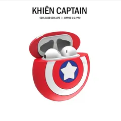 Vỏ Bọc Silicon AirPods 1 2 PRO - Khiên Captain America Độc Đáo Cho Hộp Sạc Tai Nghe Không Dây