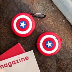 Vỏ Bọc Silicon AirPods 1 2 PRO - Khiên Captain America Độc Đáo Cho Hộp Sạc Tai Nghe Không Dây