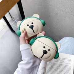 Vỏ Bọc Silicon Gấu Bear Music Cho AirPods 1 2 - Bảo Vệ Tai Nghe Không Dây Dày Dặn, Thiết Kế Độc Đáo, Phụ Kiện Thời Trang