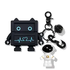 Vỏ Bọc Tai Nghe Airpods 1 2 Silicon Mềm (ROBOT Đen) - Hộp Sạc Không Dây Chống Trầy, Phụ Kiện Tai Nghe Thời Trang