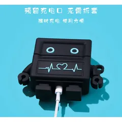 Vỏ Bọc Tai Nghe Airpods 1 2 Silicon Mềm (ROBOT Đen) - Hộp Sạc Không Dây Chống Trầy, Phụ Kiện Tai Nghe Thời Trang