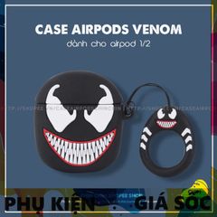 Vỏ Bọc Silicon Dẻo Airpods 1 2 Venom - Phụ Kiện Siêu Cute Cho Hộp Sạc Tai Nghe Không Dây