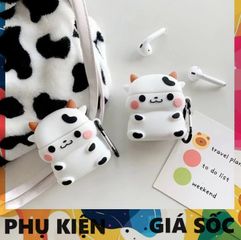 Vỏ Bọc AirPods 1 2 Pro Bò Sữa Cute - Bao Silicon Dẻo, Phụ Kiện Tai Nghe Không Dây, Hàng Chính Hãng