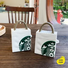 Vỏ Bọc Silicon Mềm AirPods 1, 2, Pro Hình Túi Xách STARBUCK - Phụ Kiện Tai Nghe Độc Đáo, Chất Lượng Cao