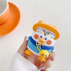 Vỏ Bọc AirPods 1 2 Vịt Con Mũ Hoa - Bao Silicon Mềm Chống Trầy Cho Hộp Sạc Tai Nghe AirPods 1 2