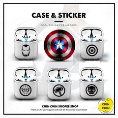 Combo Case Airpod Trong Suốt Chống Bụi - Miếng Dán Nam Châm Báo Đen Cho Airpods 1 2 - Phụ Kiện Chất Lượng Cao