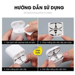 Combo Case Airpod Trong Suốt Chống Bụi - Miếng Dán Nam Châm Báo Đen Cho Airpods 1 2 - Phụ Kiện Chất Lượng Cao