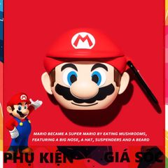 Vỏ Bọc Silicon AirPods 1 2 PRO - Thiết Kế Super Mario Dễ Thương Cho Hộp Sạc Tai Nghe, Phụ Kiện Độc Đáo, Chất Lượng Cao