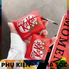 Vỏ Bọc Airpods 1 2 Bánh Socola Kitkat Bằng Silicon Dẻo - Phụ Kiện Thời Trang Tai Nghe AirPods 1 2 Chất Lượng Cao