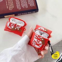 Vỏ Bọc Airpods 1 2 Bánh Socola Kitkat Bằng Silicon Dẻo - Phụ Kiện Thời Trang Tai Nghe AirPods 1 2 Chất Lượng Cao