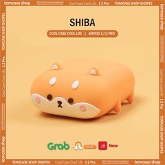 Vỏ Bọc AirPods 1 2 Silicone Dẻo Hình Cún Shiba Inu Nằm - Phụ Kiện Tai Nghe Dễ Thương, Quà Tặng Cho Fan Thú Cưng