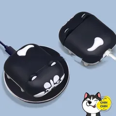 Vỏ Bọc AirPods 1 2 PRO Chó Husky Nằm – Bao Silicon Dẻo Thời Trang Cho Hộp Sạc Tai Nghe AirPods