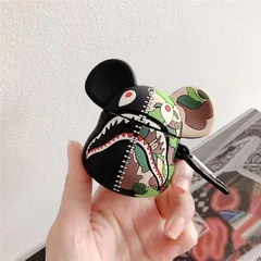 Vỏ Bọc Silicon Mặt Gấu BAPE cho AirPods 1 2 PRO - Bao Sạc Tai Nghe Chất Lượng, Thiết Kế Độc Đáo, Phụ Kiện Thời Trang
