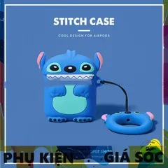 Vỏ Bọc AirPods 1 2 PRO Silicon Dẻo Họa Tiết Stitch Xanh - Phụ Kiện Tai Nghe Chất Lượng Cao