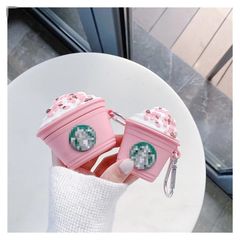 Vỏ Bọc AirPods 1 2 Pro Silicone Hồng Cốc Kem Starbuck - Phụ Kiện Tai Nghe Chất Lượng Cao, Hàng Chính Hãng
