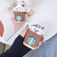 Vỏ Bọc AirPods 1 2 Hình Cốc Kem Starbucks Nâu - Bao Silicon Dẻo Chống Sốc Cho Hộp Sạc Tai Nghe AirPods