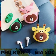 Vỏ Bọc Tai Nghe AirPods 1 2 Silicone - Gấu Nâu Dễ Thương, Phụ Kiện Thời Trang Cho Hộp Sạc AirPods