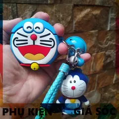 Vỏ Bao Airpods Silicon Dễ Thương Doraemon Kèm Móc Khóa - Phụ Kiện Tai Nghe Airpod 1 2 Chính Hãng