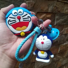 Vỏ Bao Airpods Silicon Dễ Thương Doraemon Kèm Móc Khóa - Phụ Kiện Tai Nghe Airpod 1 2 Chính Hãng