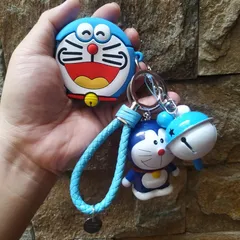 Vỏ Bao Airpods Silicon Dễ Thương Doraemon Kèm Móc Khóa - Phụ Kiện Tai Nghe Airpod 1 2 Chính Hãng