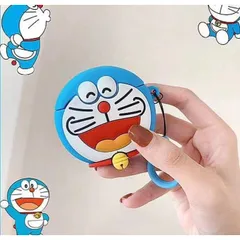 Vỏ Bao Airpods Silicon Dễ Thương Doraemon Kèm Móc Khóa - Phụ Kiện Tai Nghe Airpod 1 2 Chính Hãng