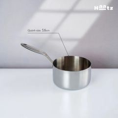 Quánh Inox 316 Đúc Đáy Liền 3 Lớp Haatz HYP316 (CIC1240) 16cm - Chất Liệu Cao Cấp, Bảo Hành 5 Năm, Dùng Được Trên Mọi Loại Bếp